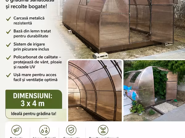 Sera din policarbonat 3x4 m